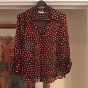 alice + olivia | Emmerson Burnout Heart Blouse